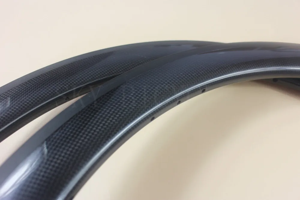 Best 2Pcs 700C 50mm clincher rim 18/21 holes or Customize Road bike 3K UD 12K full carbon fibre bicycle wheel rims 23 or 25mm width 2