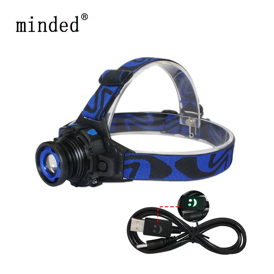 

Waterproof LED Headlamp USB Rechargeable Headlight Q5 Rotary Zoom 3 Modes Head Lamp Built-in Lithium Battery Fishing Light