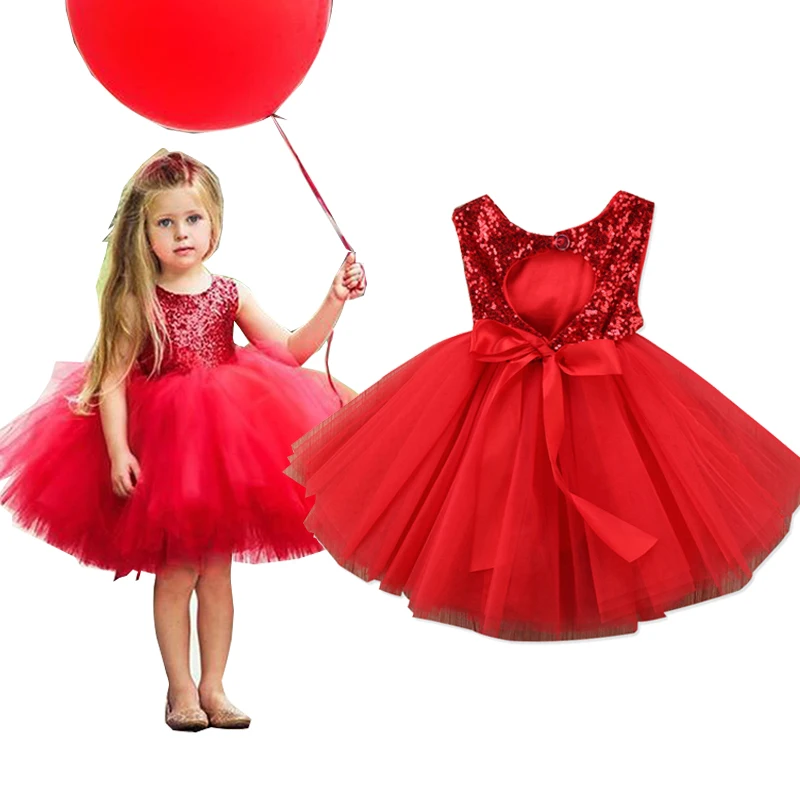 

Children Girl summer dress red black kids sequin dresses for girls birthday new baby girl party wedding dresses Formal Clothes