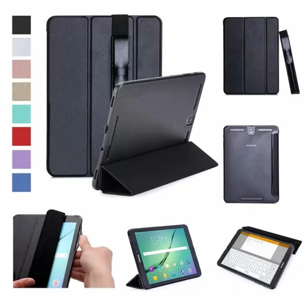 

Auto Sleep Flip Leather Case for Samsung galaxy Tab S3 9.7 T820 Three Layer Protective Case Smart with Pen Pouch Bag