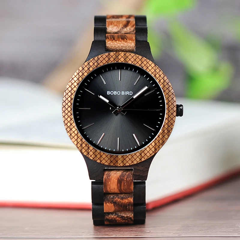 BOBO BIRD Wood Watch Men bayan kol saati Quartz Mens Watches with Luminous Hands in Wooden Gifts Box WD30-1