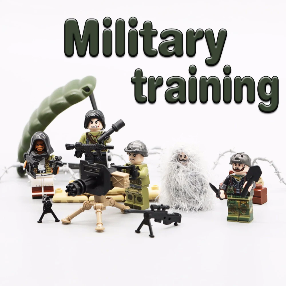 

WW2 Russian Italy US germans military SWAT army soldiers with weapons accessories legoed building blocks toys for Children gift