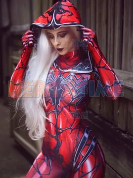 

Carnage Gwen Spider Female halloween kids/children/adult Spiderman Costume Spandex Elasticity Cosplay Costume instock