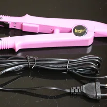 Супер качество beautifull розовый цвет плоская пластина наращивание волос Кератиновое укрепление инструмент Тепло Железный разъем для волос