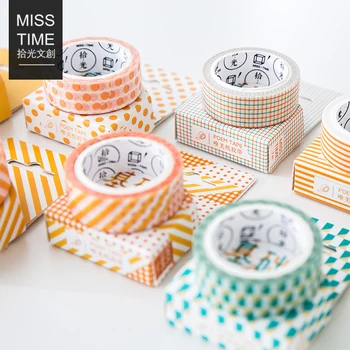 

1.5CM*7M Basic Collection Style Line Washi Tape Adhesive Tape DIY Scrapbooking Sticker Label Masking Tape