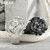 BREAK Men Top Luxury Brand Rose Gold Casual Fashion Rubber Band Military Quartz Sport Waterproof Wristwatch Chronograph Watch ► Photo 2/6