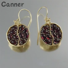 Canner, большие круглые висячие серьги из граната, искусственный гранат, фрукты, акриловые серьги для женщин, свадебные украшения, серьги, подарок A60