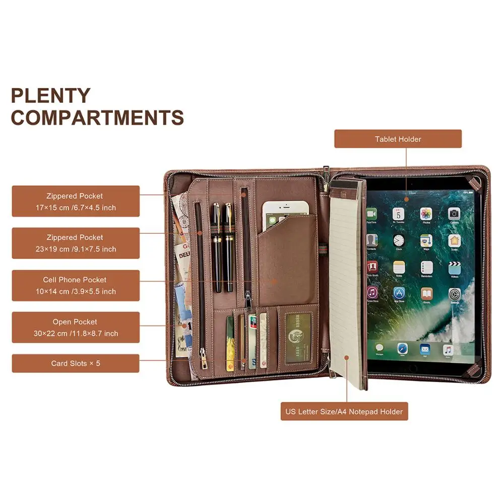 Винтажный Crazy Horse кожаный портфель A4 папка ручной работы Padfolio Альбом работ Папка