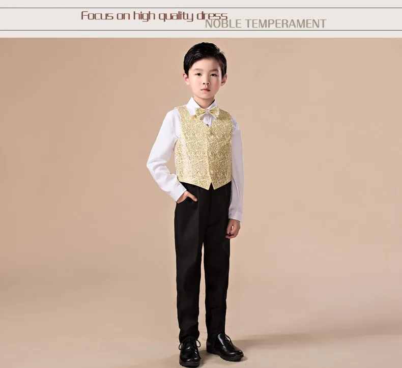 5 шт. высокое качество детский костюм с блейзером для маленьких мальчиков для свадьбы выпускного формальных мероприятий платье с блестками комплекты одежды для свадебной церемонии