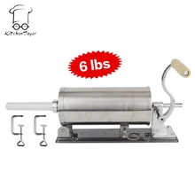 6 £ hausgemachte wurstfüllhorn füllstoff edelstahl manuelle horizontale wursthersteller fleisch prozessor werkzeug wurst salamiprodukte maker