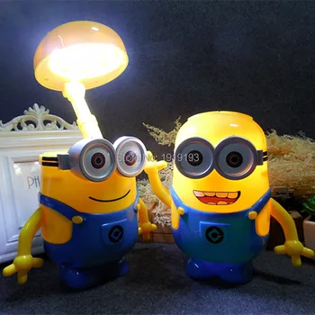 

Folding Head LED Desk Lamp Smiling Cartoon Minions Portable Baby Lamp Despicable Me 16 LEDs kids Gift Student Lamp
