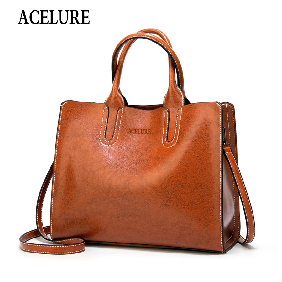  ACELURE Women Shoulder Bag Simple Handbags Famous Brands Big Trunk Tote Vintage Ladies crossbody ba - 32835701534