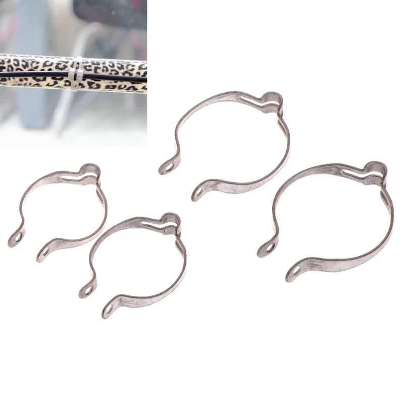 Excellent Bicycle Bike Cable Clamp Fix Frame Brake Speed Line Clip Stainless Steel 4 Sizes 1
