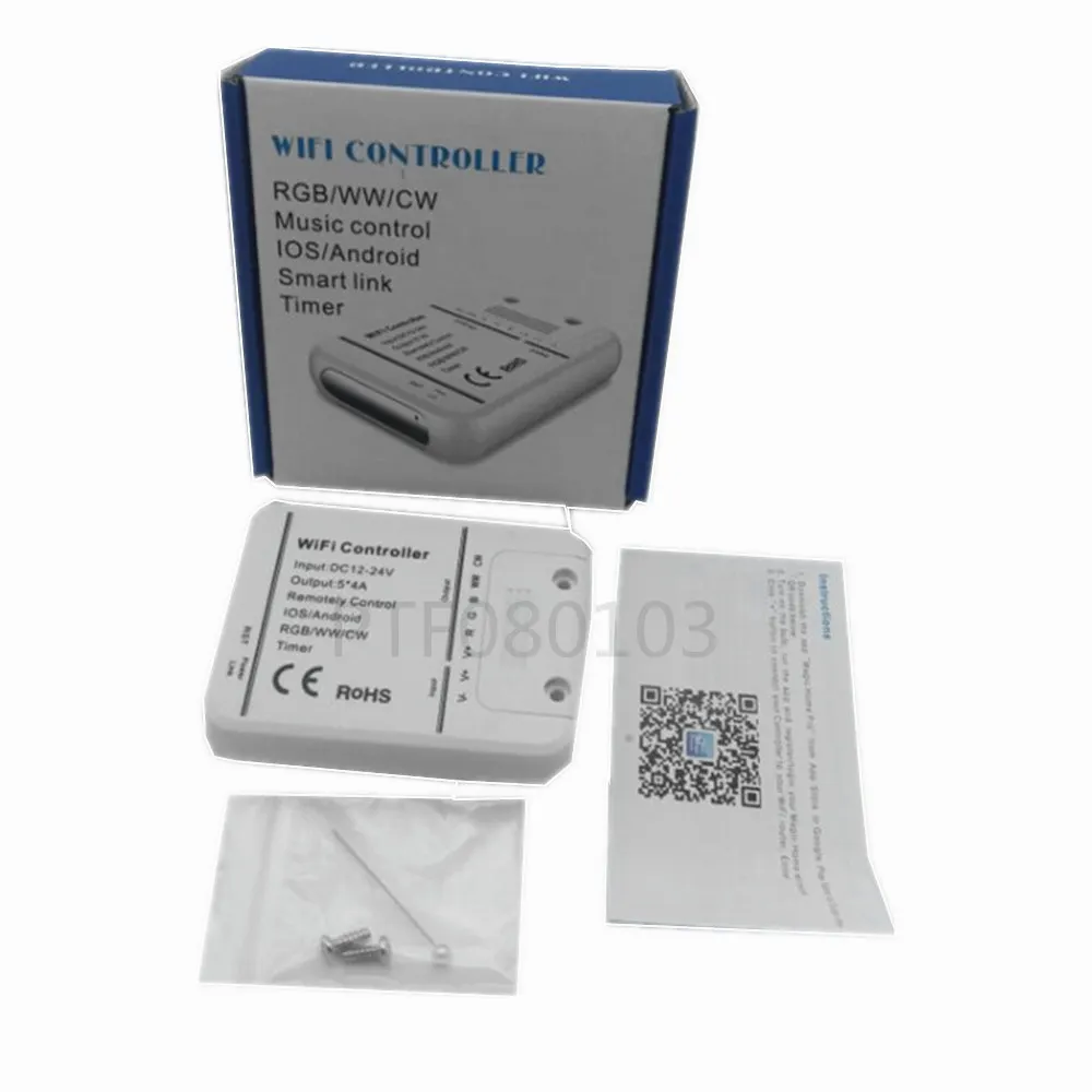 

Wireless IOS Android Dimmable mini WIFI Remote 5 Channel Controller DC 12-24V For RGB/RGBW LED Strip Light Lamp Bulb LD686