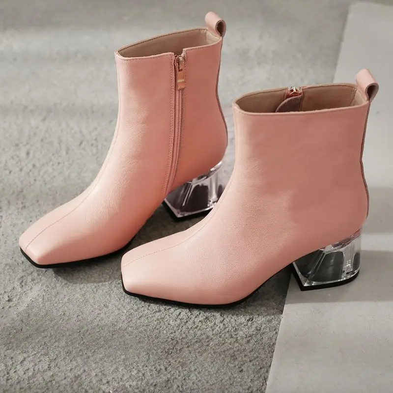 ALLBITEFO/женские ботинки из натуральной кожи; сезон осень-зима; простой стиль; ботильоны для девочек; модные ботинки; высокое качество