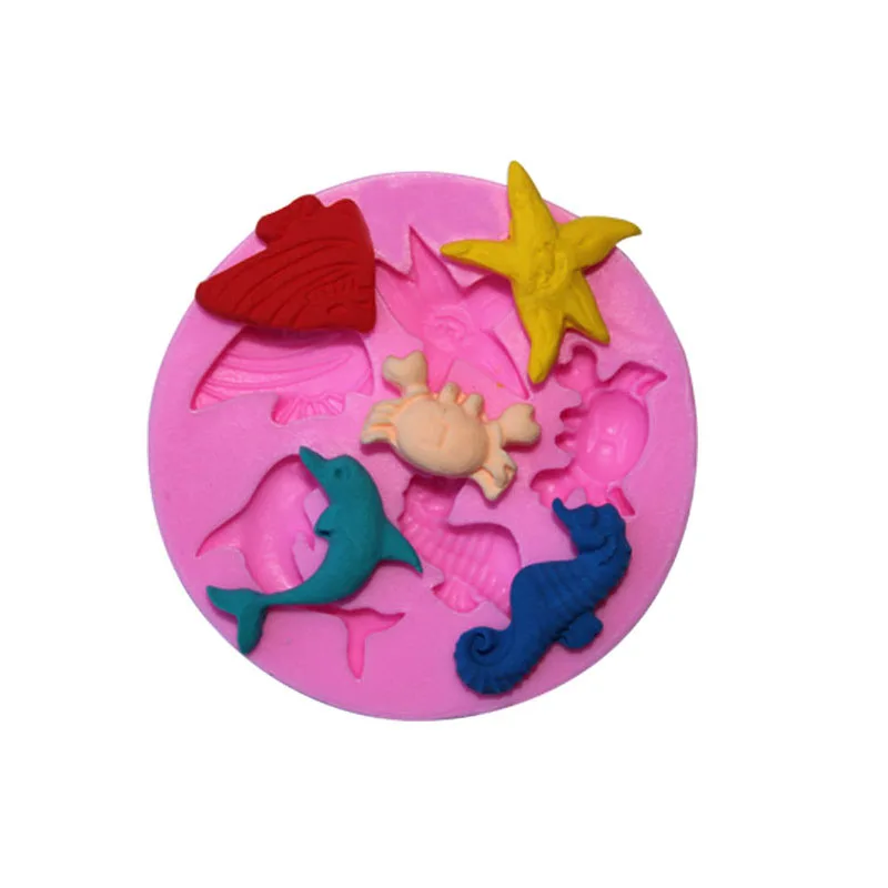 Sea Shell дельфинов гиппокамп Морская звезда силиконовые формы шоколада fondant