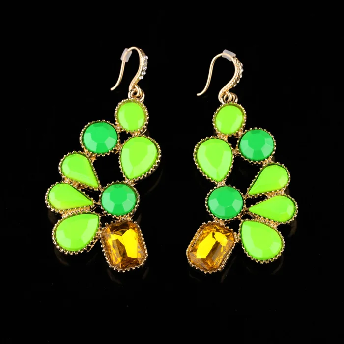 15 free shipping Colorful bohemia accessories neon green schoolgirl stud earring accessoriesin