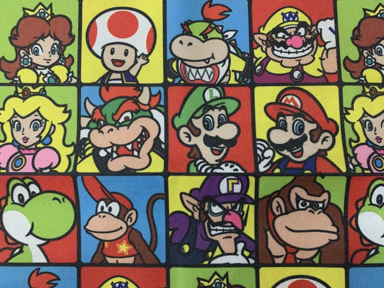 

145*90cm Super Mario Bros Fiber fabrics waterproof Oxford cloth for patchwork PVC DIY Sewing Tablecloth bag raincoat