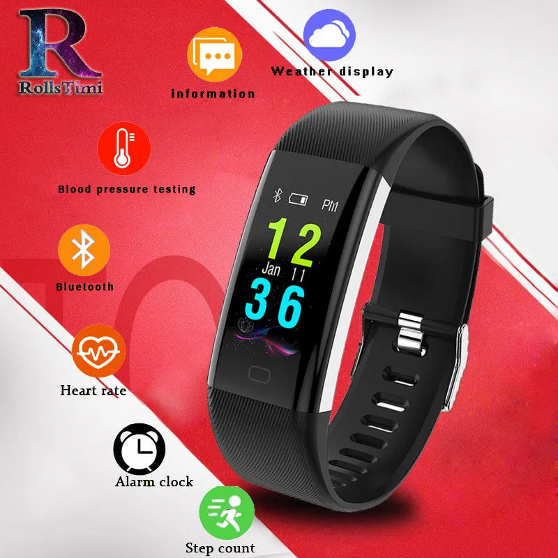 

Smart Bracelet ROllSTIMI F07 Plus Waterproof Heart Rate tracker Fitness Color Screen with Blood Pressure Monitor Sports Bracelet