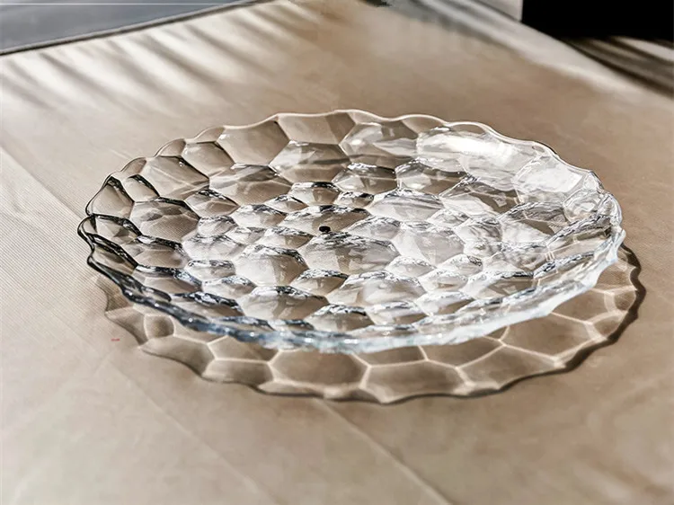 European Glass Fruit Plate Household Glass Fruit Plate Fruit Bucket