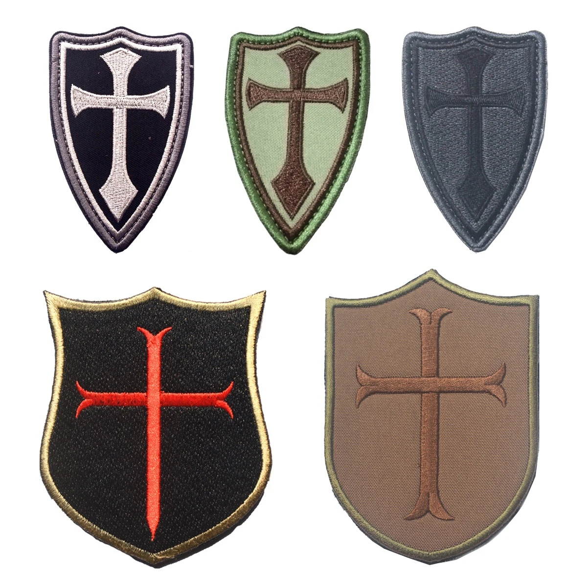 

Knights Templar Paladin Saint Cross Shield Embroidery Patch Armband Badge Tactical Morale Decorative Patches Sewing Applique