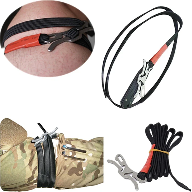 

First Aid Medical Tourniquet One Hand Handle Quick Release Combat Application Survival Elastic Rope
