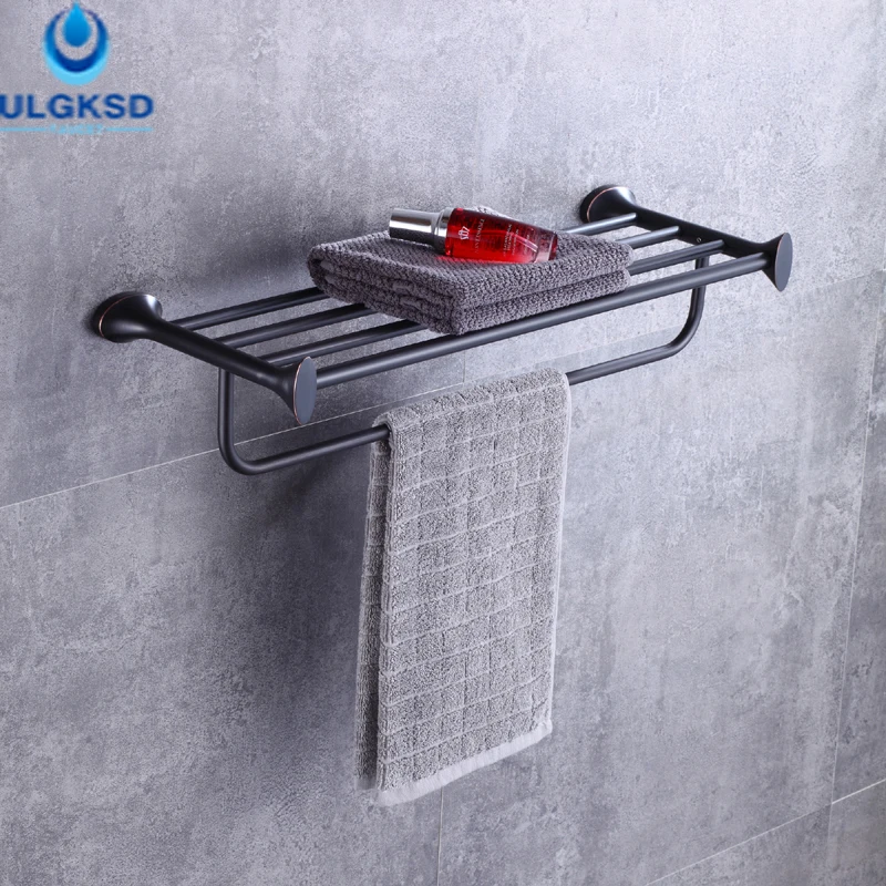

Ulgksd Bath Towel Holders Fasion Bathroom Accessories Towel Shelf Oil Rubbed Bronze Wall Mounted