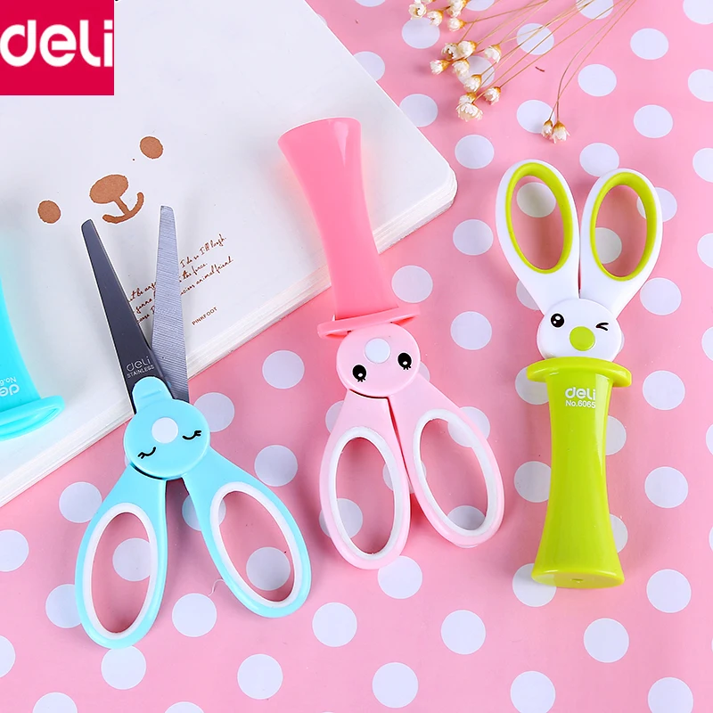 

Deli 12pcs Children Scissors Cute Kawaii School Scissors for DIY Scrapbook Paper Diary Craft Decorating Tools Office School