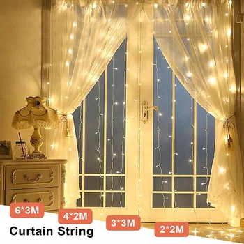 

6x3/3x3m LED Icicle String Lights Christmas Curtain Garland Fairy Lights Outdoor/indoor Home For Xmas/Wedding/Party Decoration