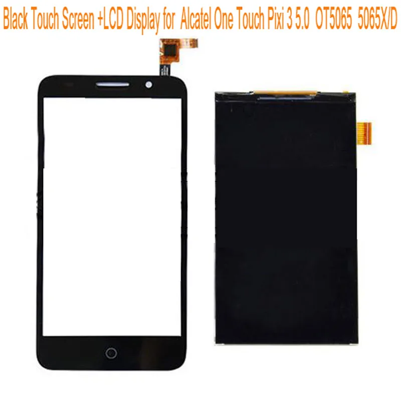 Для Alcatel One Touch Pixi 3 4G OT5065 5065 5065A 5065D 5065X Черный сенсорный экран + ЖК-дисплей сенсорная
