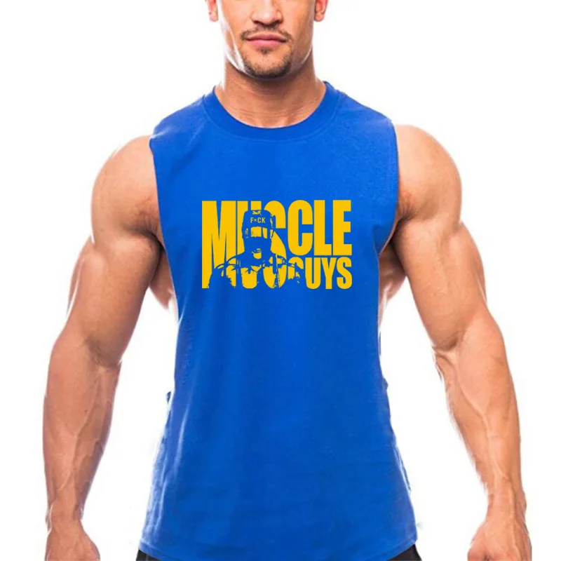 Одежда Muscleguys мужские тренажерные залы Стрингер майка мужские, для бодибилдинга и фитнеса майки рубашки летняя одежда майка без рукавов