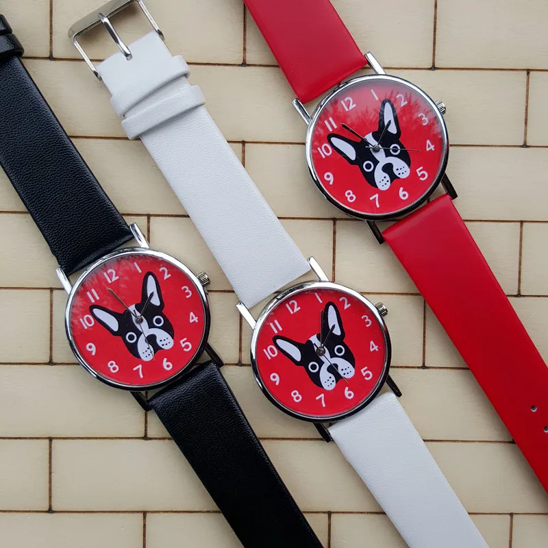 2016 stil Newgate Mr Nipper Schuß Uhr, Vintage Französisch Bulldog Design Einfache Leder Band Quarz Frauen Uhr Hund Muster Uhr