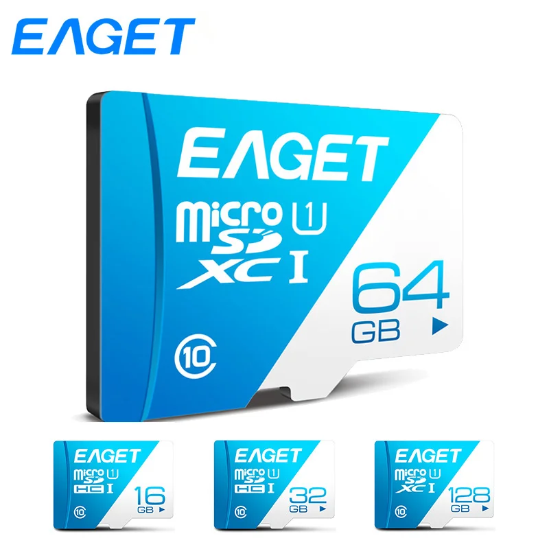 Карта памяти EAGET T1 Micro SD 64 ГБ 32 16 128 TF карта класс 10 UHS-I 80 МБ/с./с | Компьютеры и офис