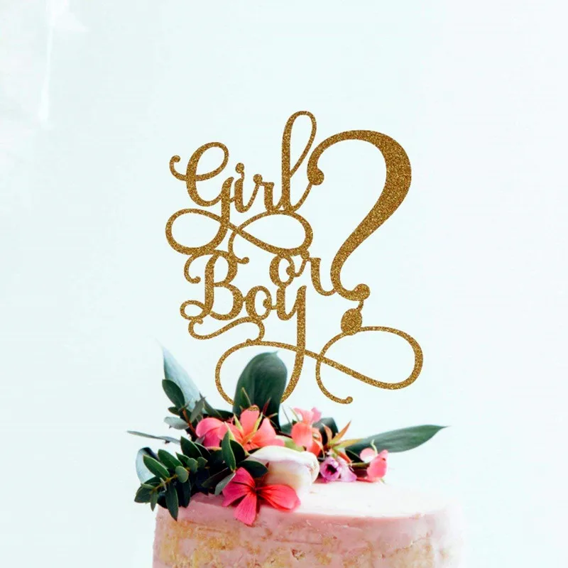 

Gender Reveal Cake Topper Boy or Girl Decorations Cake Accessory