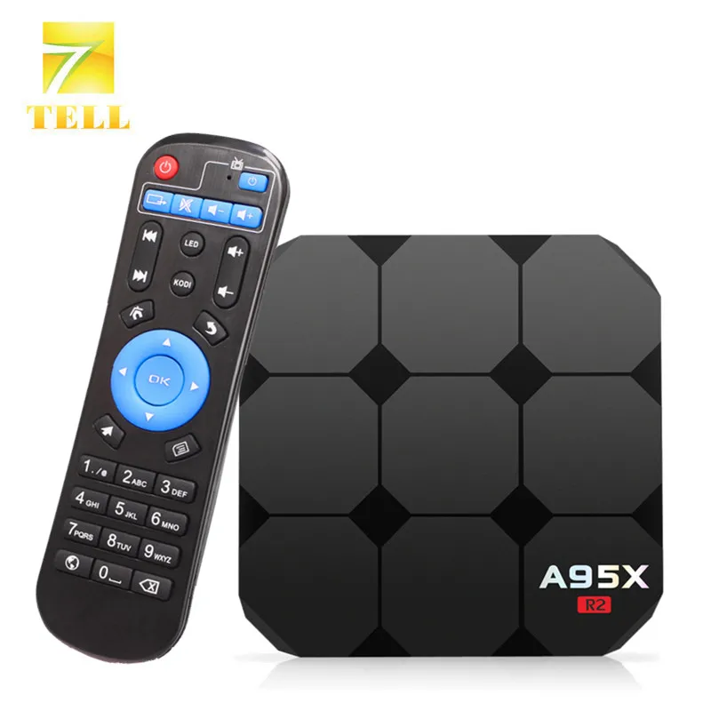 A95X R2 2G 16G Android 7 1 Smart TV Box Almogic S905W четырехъядерный телеприставка 4K 3D H.265 потоковые