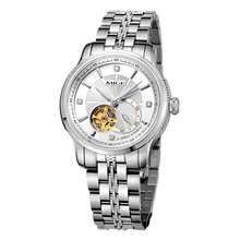 2017 Top Brand Hot Sale Mige Skeleton Business Mechanical Watch Steel Watchband White Black Waterproof Automatic Man Watches