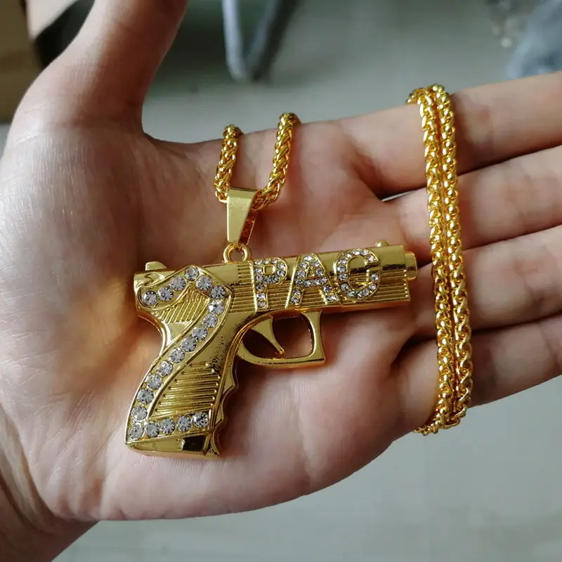 Bling Ak 47 вращающийся пистолет пулемет в стиле хип хоп с украшением виде кристаллов