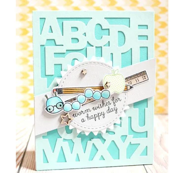 

26 Alphabets Background Cover Panel Metal Cutting Dies for DIY Scrapbooking Embossing Paper Cards Making Crafts 2019 New Dies