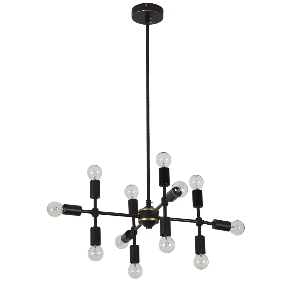 

CANDYINHOM 12 Heads Metal Chandeliers Lights Lamp Ceiling Fixtures Black