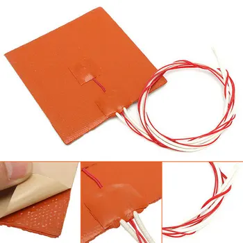 

120x120mm 12V 120W Silicone Heater Pad 3D Printer Heated Bed Heating Mat Printer Supplies EM88