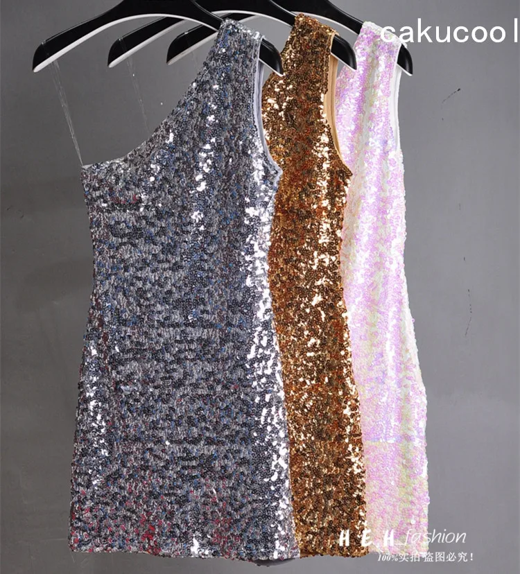 Cakucool/Лидер продаж; летнее сексуальное платье с блестками на одно плечо без рукавов; украшенный сарафан; вечерние платья; 9 цветов