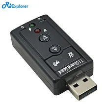 RSExplorerการ์ดเสียงUSB 7.1ภายนอกช่องw/3.5มิลลิเมตรusbอะแดปเตอร์เสียงAuricolareไมค์สำหรับโน๊ตบุ๊คคอมพิวเตอร์ตั้งโต๊ะ