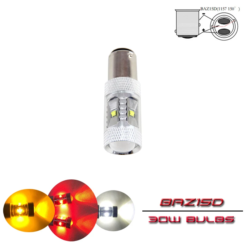 

1x 7225 BAZ15D P21/4W White Red Amber Color 30W Auto Light Replace Bulb Car Styling Car Brake/Tail/Reverse/Turn Signal Lamp Bulb