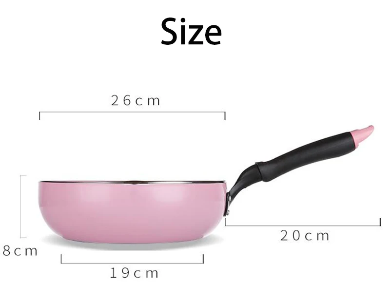 Ихао 26 см розовый цвет антипригарное без крышки кастрюли общего использования для газовой и индукционной плиты антипригарные кастрюли
