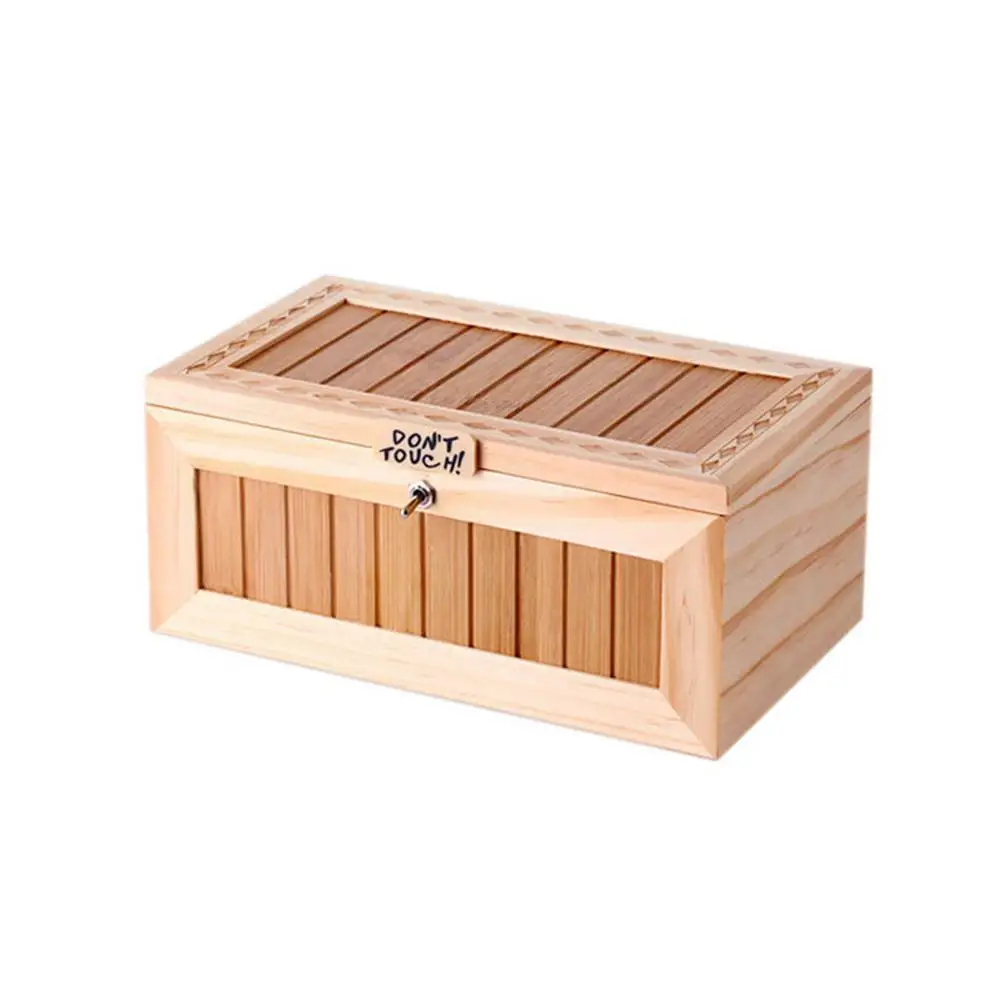 Koop Houten Nutteloos Doos Laat Me Alleen Box Meest Nutteloos Machine niet Touch Tijger Speelgoed Gift met Geluid Grappig Speelgoed