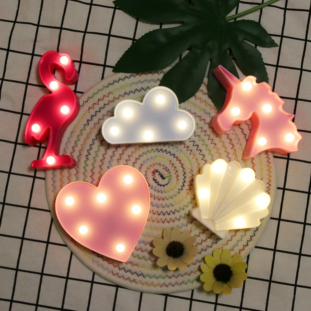 Cartoon Night Lights Unicorn/Flamingo/Cactus/Pineapple/Cloud/Star/Shell/Heart LED Table Lamp For Ch - 33050025017 Cartoon Night Lights Unicorn/Flamingo/Cactus/Pineapple/Cloud/Star/Shell/Heart LED Table Lamp For Ch - 33050025017