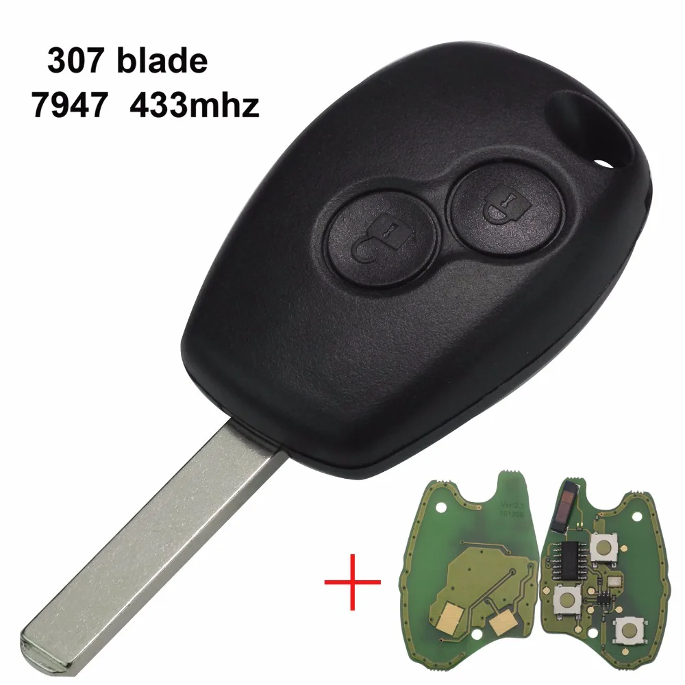 

Remote Control Car Key 2Button 433MHz PCF7947 Chip For Renault /Kangoo II /Clio III Duster Modus Twingo DACIA Logan