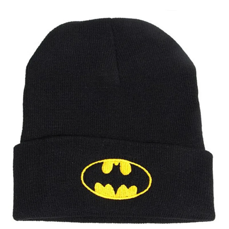 

DC Batman Knitted Hat Beanie Cap Winter Men Women Baseball Caps Knitted Winter Warm Hats Men Women Boys Girls Elastic Black