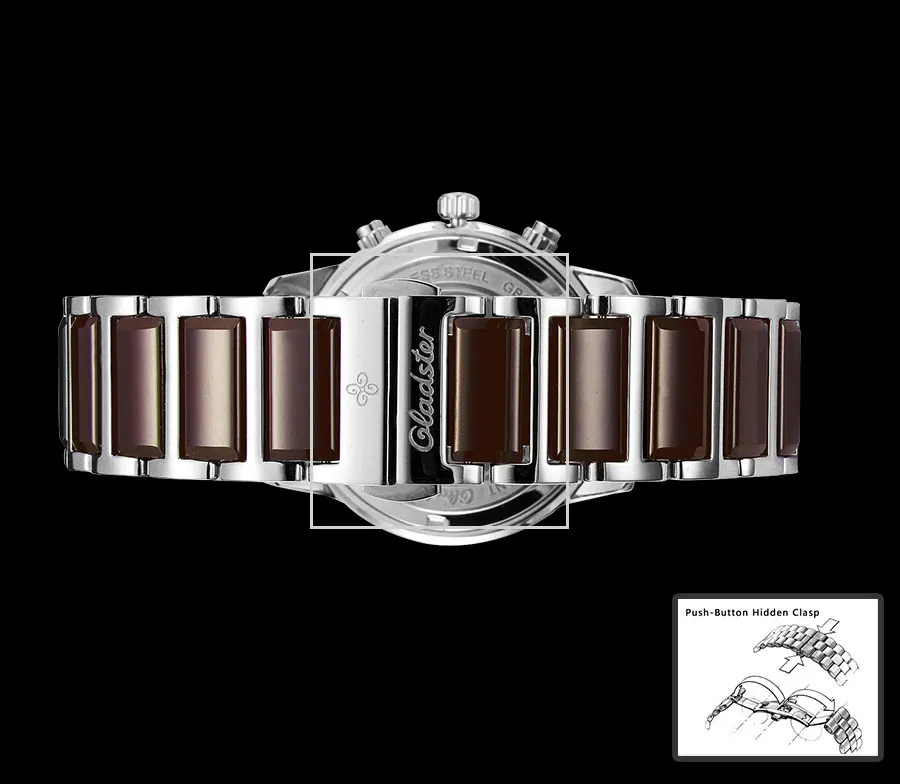 Gladster Элитный бренд Японский MIYOTA FS00-4.5H хронограф Модные женские кварцевые часы женщина сапфировое стекло Платье Аналоговый Colck