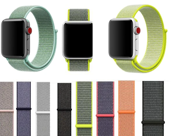 

Hot Band For Apple Watch Strap Series 3/2/1 38MM 42MM Nylon Soft Replacement Sport Loop for iwatch series 4 40MM 44MM